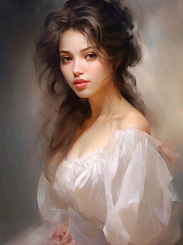 

5DDIY Алмазная картина Женский портрет Картина Полный квадрат Круглый Алмаз Вышивка Портрет Мозаика Цветок Украшение для дома Full Round 20x30CM