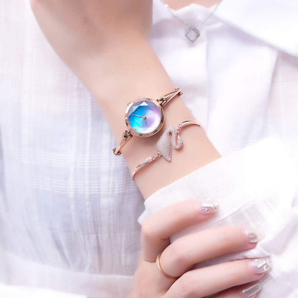 Relógio de Pulso Feminino Kimio K6406 Fofo com Visor Analógico e Detalhes em Diamante, Perfeito para o Dia a Dia (Multicolorido)