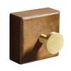 Wood & Metal Wall Hook Hat Hanger Easy Install Wall Mount Wooden Peg Knob Walnut Cute Simple Modern Small Room Decor