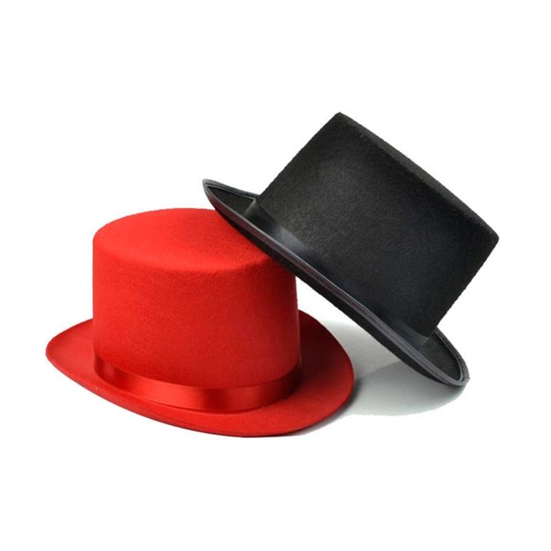 Top Hat for Adult/Children Cylinder Hat Magician Mad Hatter Party Costume Fedora Magician Hat for Carnival Rave Party