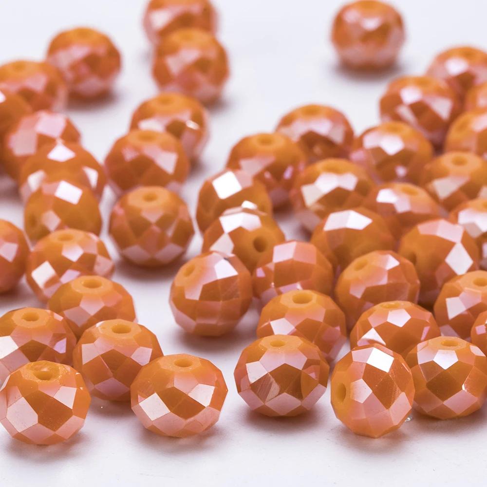 4 6 8 mm Rondell Kristallpärlor Fasetterade Porslinsglas Pärlor Lösa Avståndspärlor för Smyckestillverkning Handarbete Armband Halsband