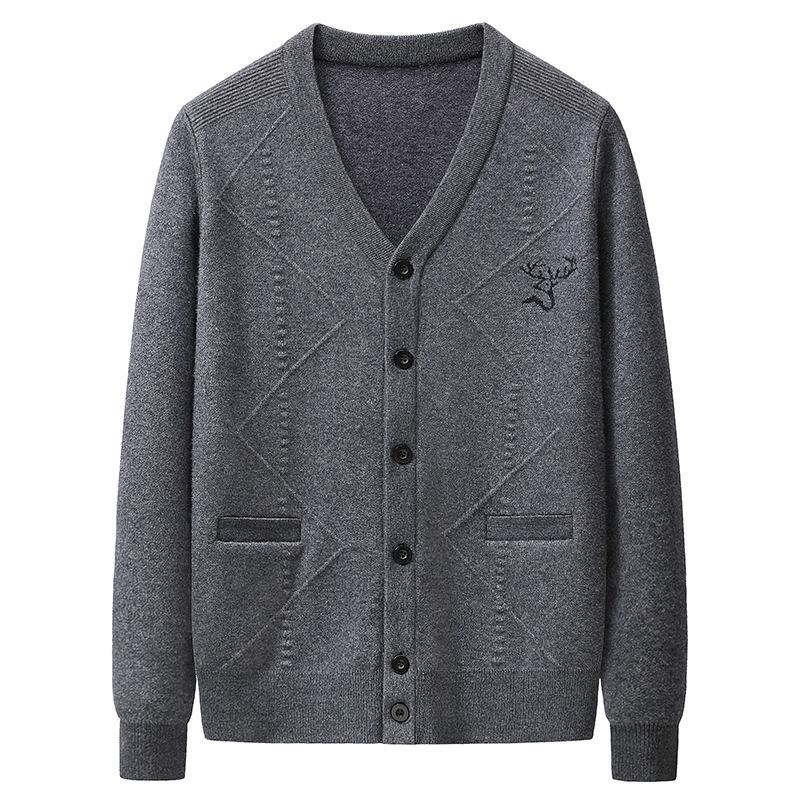 Brand 2025 Men s Thick Warm Knit Single-Breasted Cardigan - AutumnWinter 4XL 185-200 Jin 4779₽