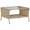 2 Seater Garden Sofa with Cushions & Table Beige Poly Rattan