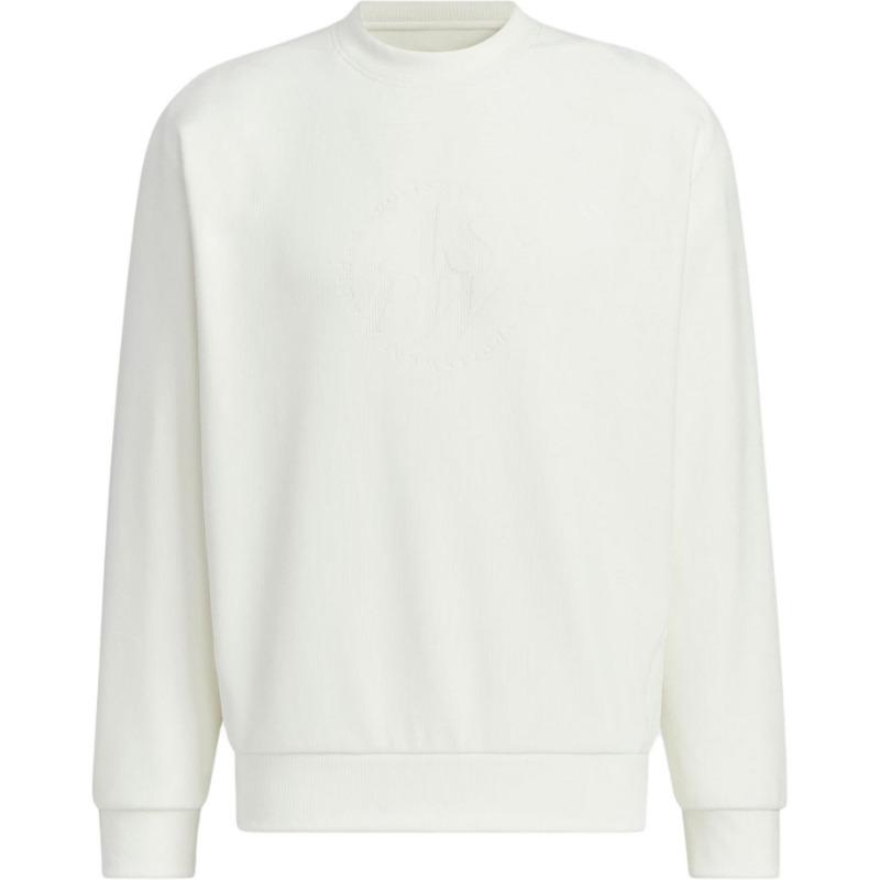 adidas Men's ST WARM Tops Crew Neck Sweatshirt Cream White JI6651