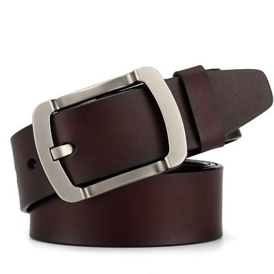 Men'S Pin Buckle Leather Belt Two-Layer Cowhide Men'S Leather Casual Belt