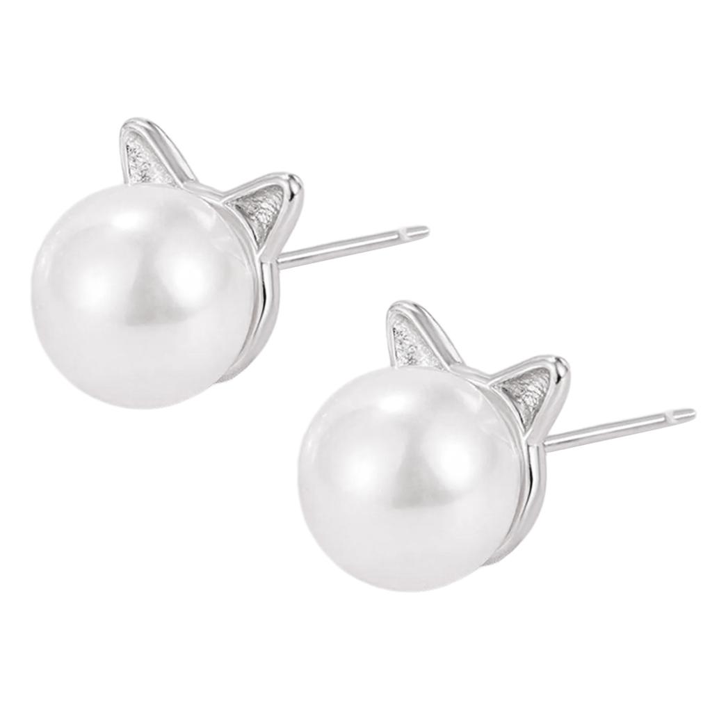 Fashionable Cat Ear Studs Adornment Exquisite Cat shaped Earrings Eye Catching Ear Studs Jewelry for Fashionistas