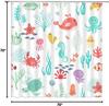 Cartoon Sea Animal Shower Curtain Nautical Ocean Underwater Coastal Beach Sea Marine Animal Dolphin Octopus Seaweed Boys