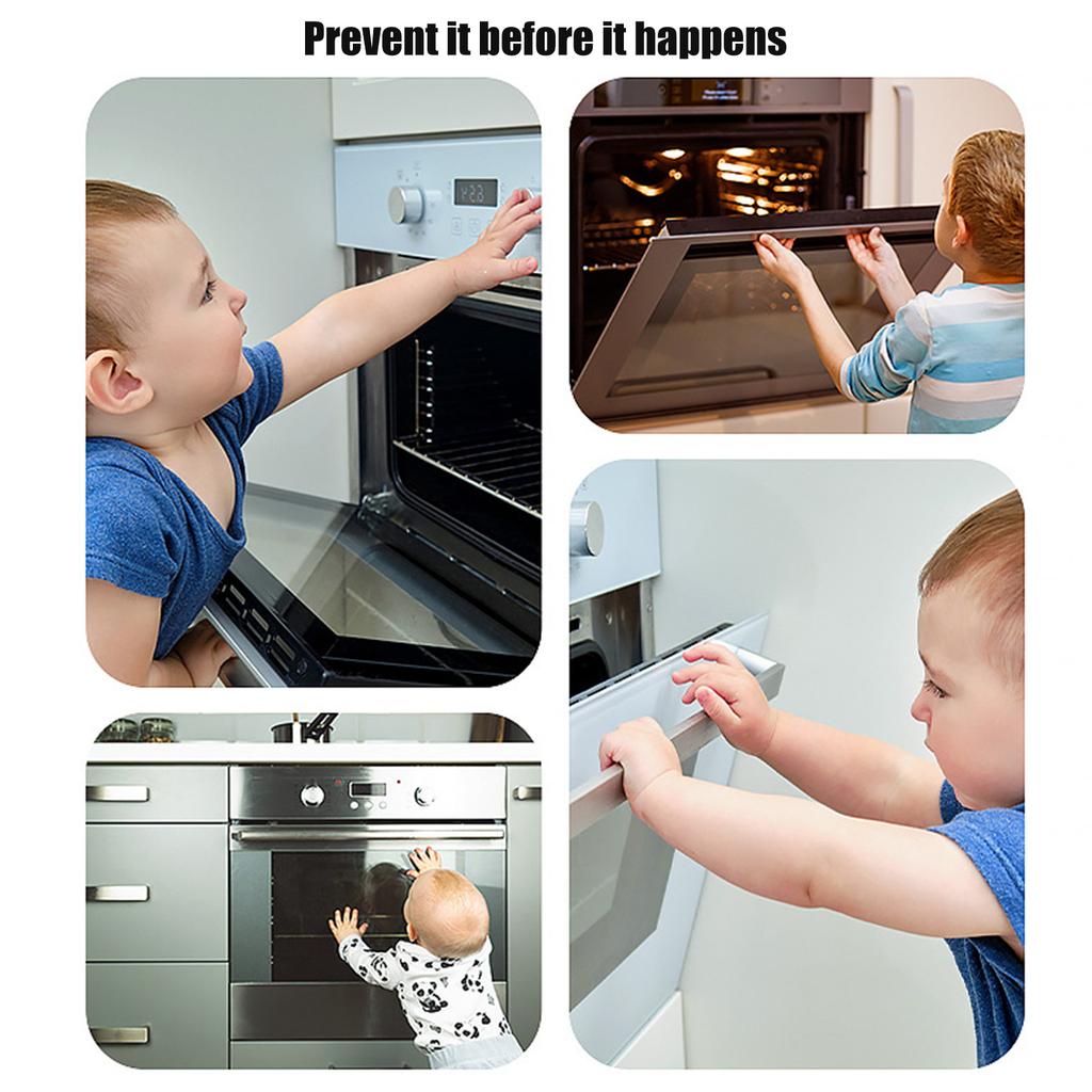 Heat Resistant Oven Door Lock for Child Safety Adjustable Kitchen Protections Baby Proof Oven Latches Simple Installs