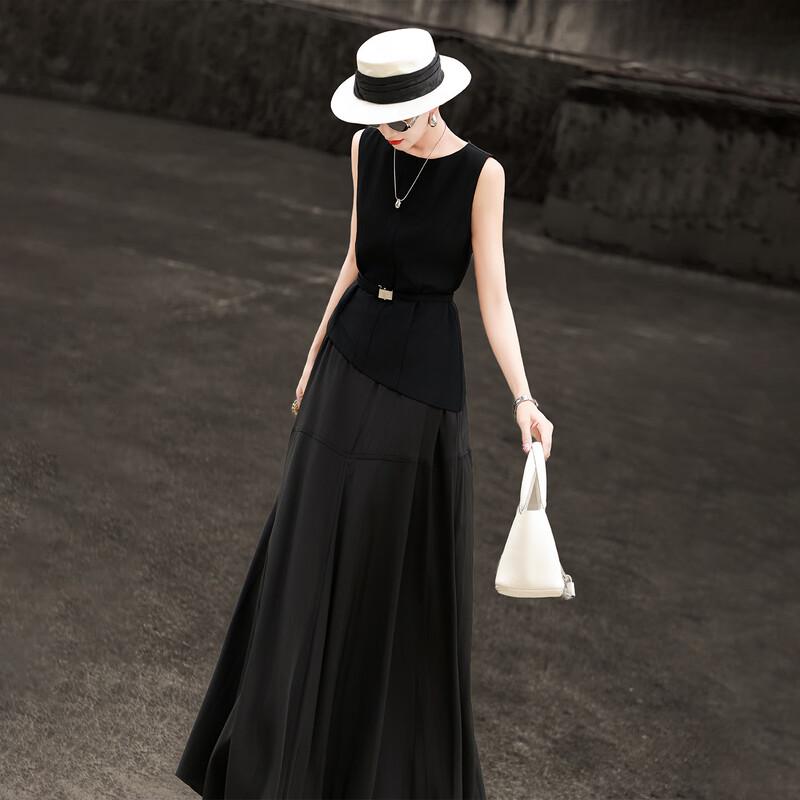 Elegant Commuter Faux Two-Piece Acetate Dress