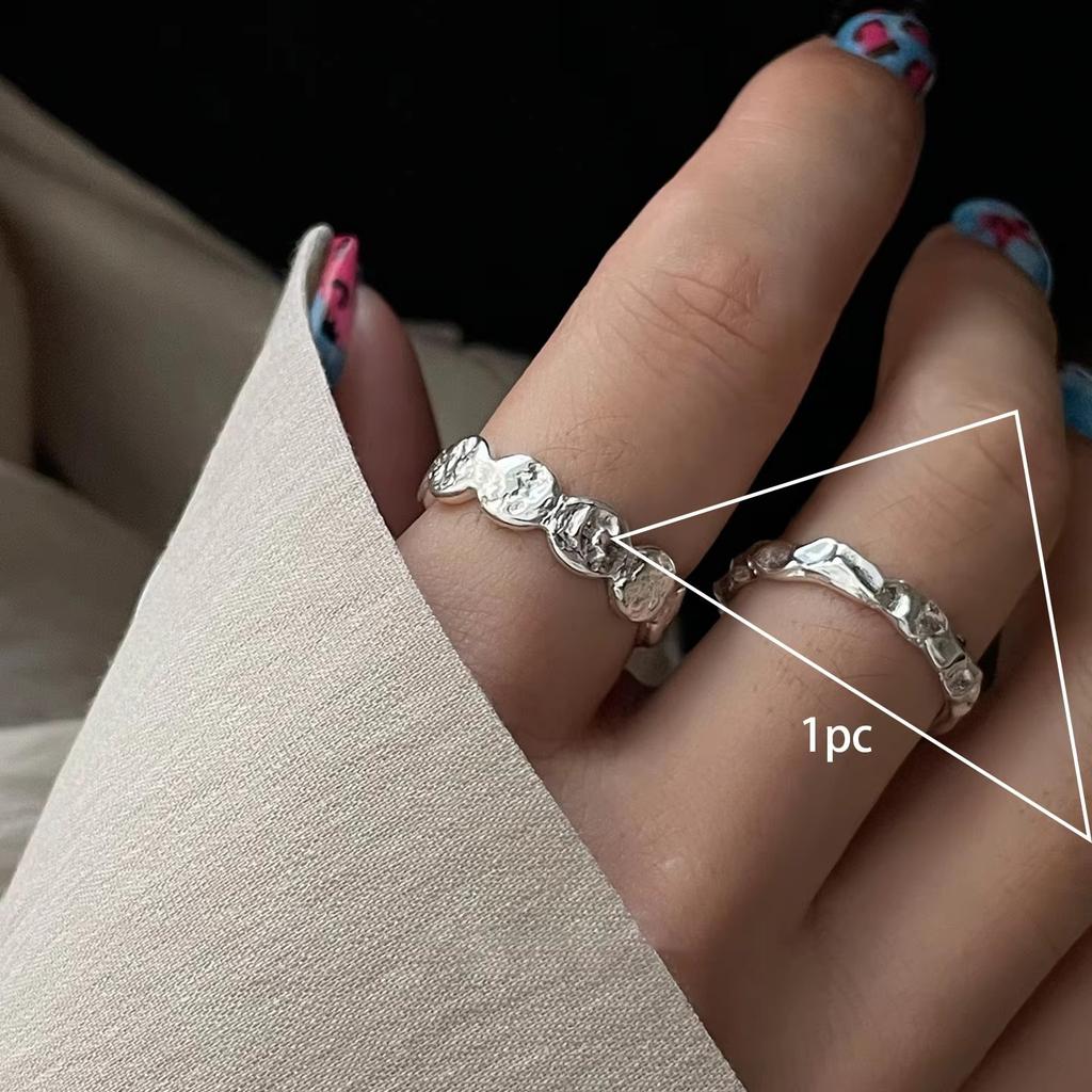 PANJBJ 925 Silver Stars Ring For Women Blue Crystal Opening Sweet Romance Irregular Versatile Jewelry Gift