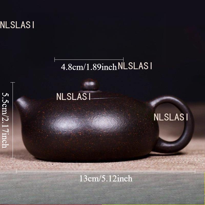 

220ml Yixing Pure Handmade Ball Hole Purple Clay Teapot Household Black Gold Teapot Kagai Xishi Teapot Drinking Utensils