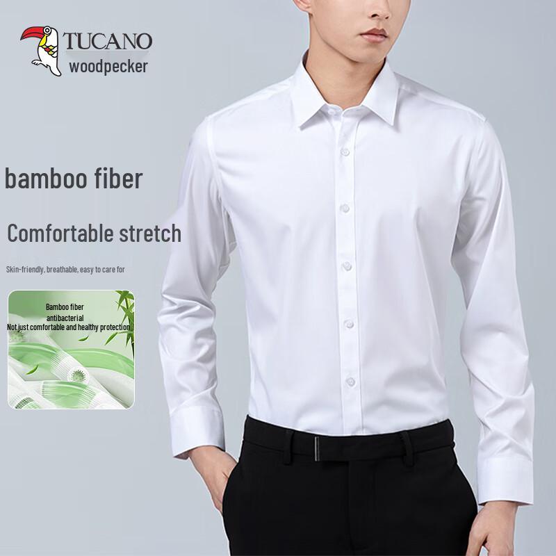 Woodpecker Men s Bamboo Fiber Long Sleeve Business Shirt 41
