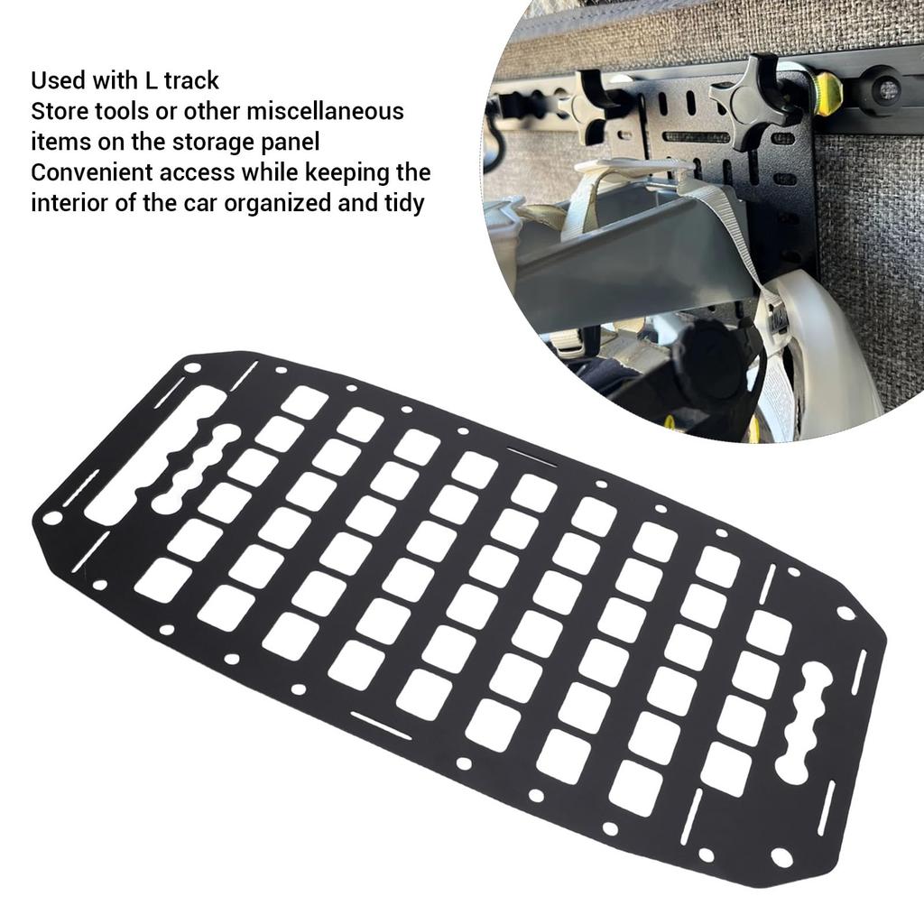 SOCOCO MOLLE Panel for Truck Storage Inches Sandblasted Tool Interior for Pickup Modular Storage Easy Installation and Removal Bed, Aluminum, L-Truck