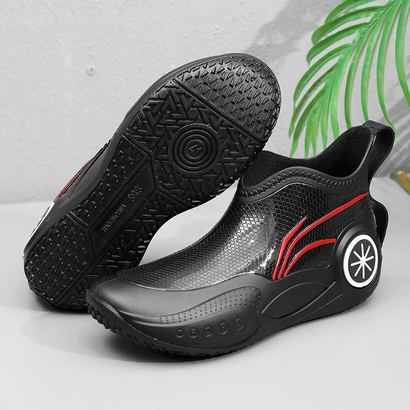 Fashion Fashionable Men's Women's Ankle Rain Boots Men's Non-slip Wear-resistant Waterproof Shoe Work Boots Suitable for Rainy Snowy Day