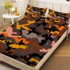 1 Simple Camouflage printed matte Fitted Sheet bedroom printed bed cover bedding (excluding pillowcases)