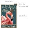 CREATCABIN 1pc 30x20cm Flamingo Vintage Metal Tin Sign - "Why Hello Sweet Cheeks" Retro Wall Art, Ideal for Halloween Decor