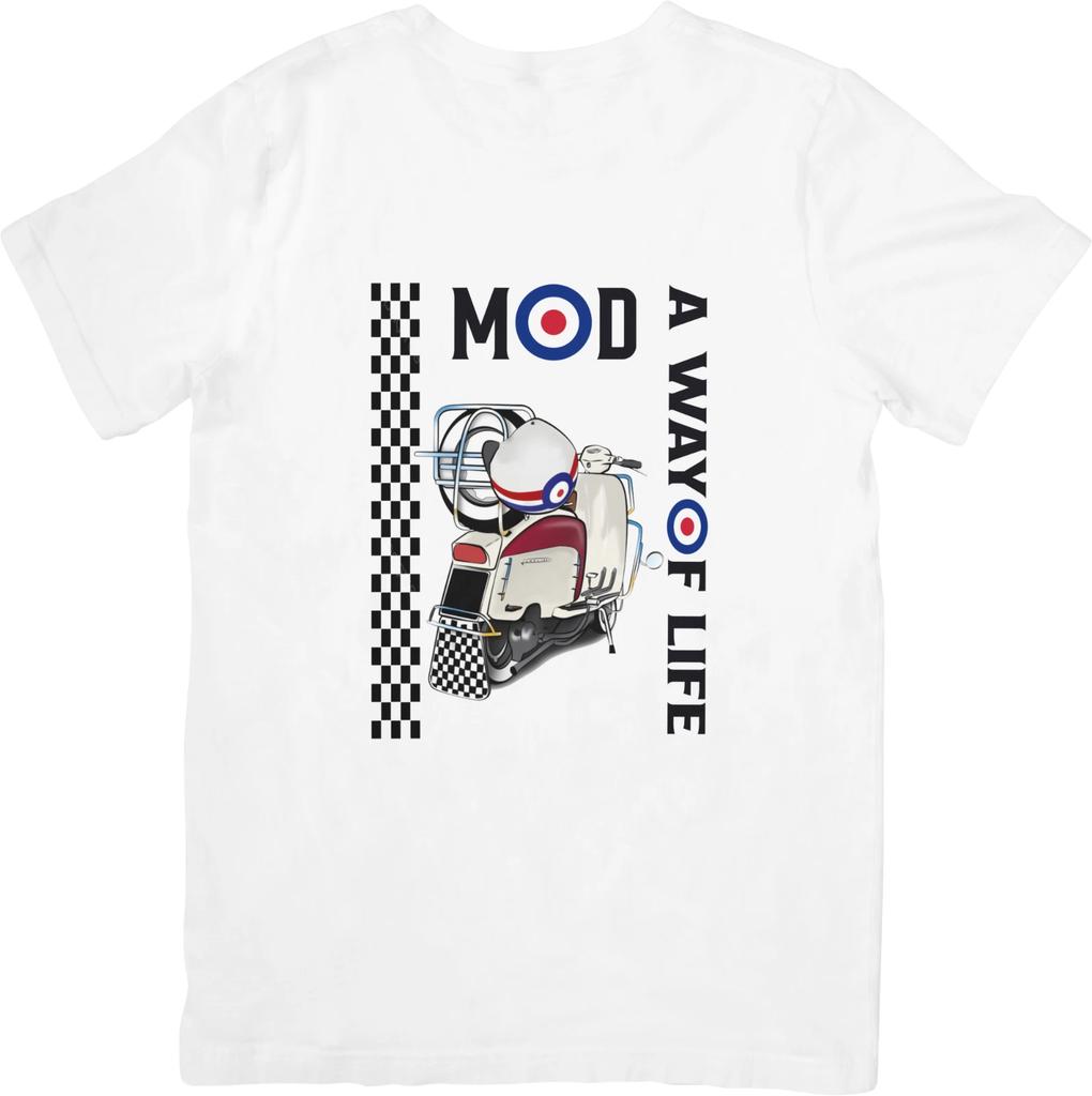 MOD away of life Music Unisex Fit for Men & Women Quality Cotton T-Shirt White.