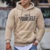 Kazak Kapşonlu Sweatshirt Şık Çift Taraflı Peluş Peluş Kazak Kapşonlu Sweatshirt Erkek Cep Harfli Kapşonlu Sweatshirt Kazak Kapşonlu Sweatshirt İş İçin