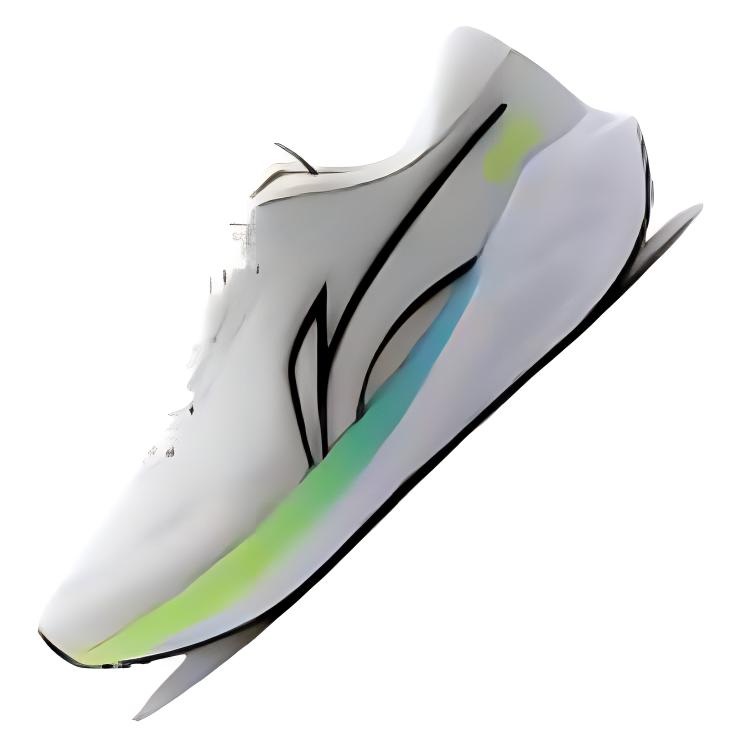 New LiNing Wave V2 Cushioning, Slip Resistant, And Abrasion Resistant Low Top Casual Running Shoes Men's White Green ARST053-4