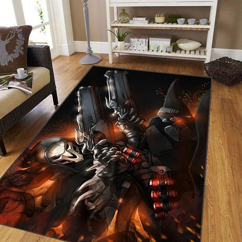 Overwatch Carpet for Living Room,Soft Flannel Rug for Bedroom ,Anti-Slip  BATHROOM Mat,  Baby Play Mat, Anime Rug  Decoracion