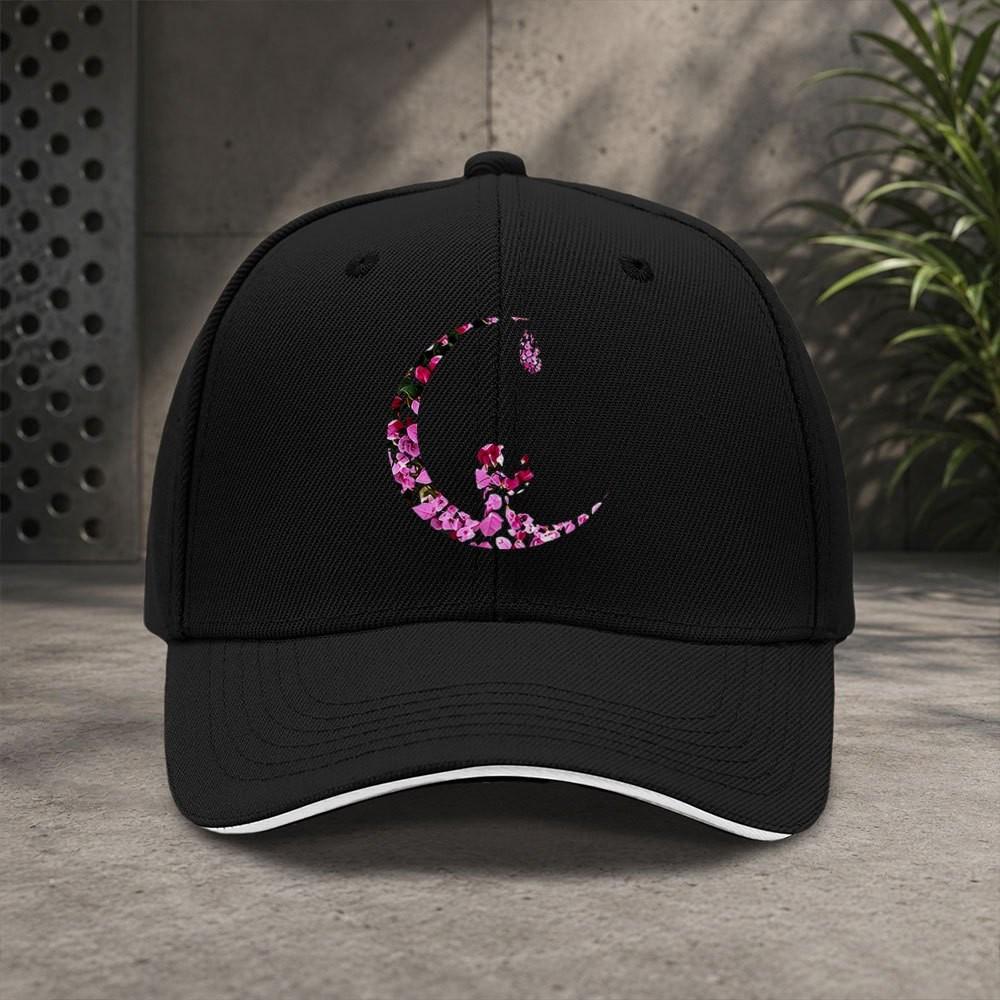 Floral Moon Letter G Baseball Cap Unisex Adjustable Durable Outdoor Casual Adjustable Fashion Headwear