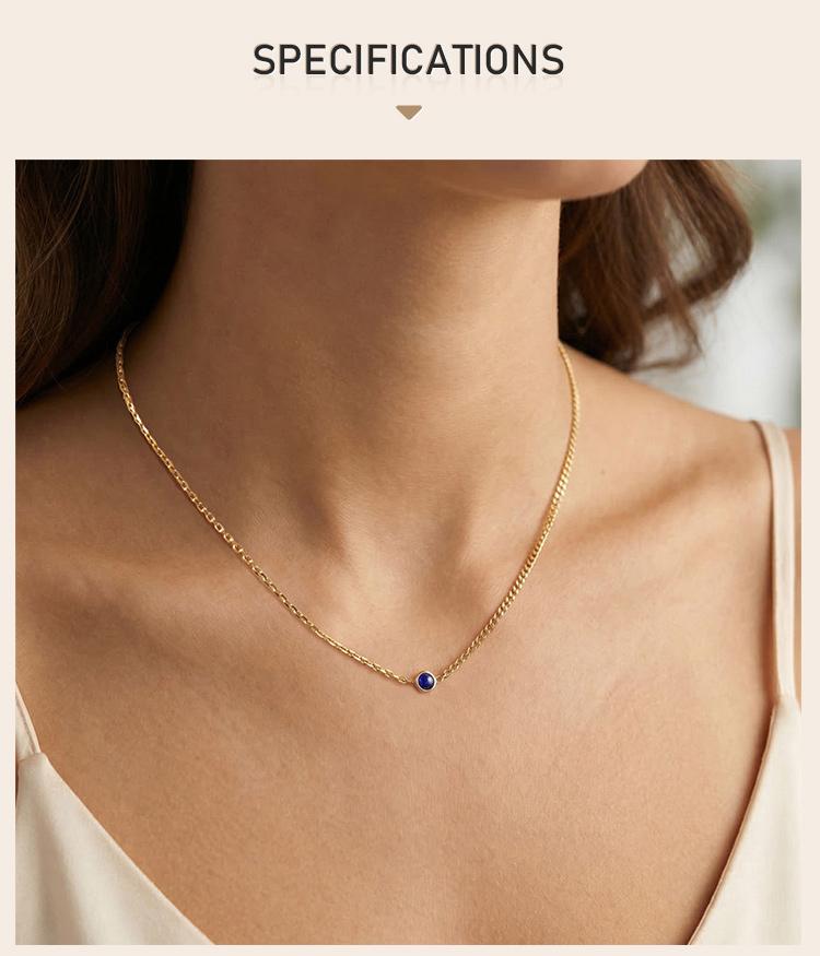 Collana in Acciaio Inossidabile Pietra Naturale Pietra Preziosa Colorata Collane a Stazione Gioielli Impermeabili da Donna