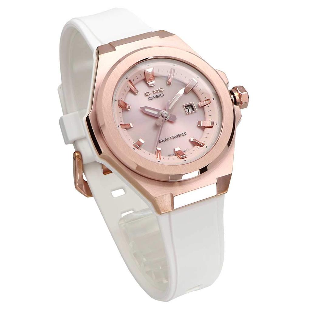 Casio Baby-G Women's Analog Metal Solar Watch, G-MS White/Rose Gold, MSG-S500G-7A2 [Parallel Import]