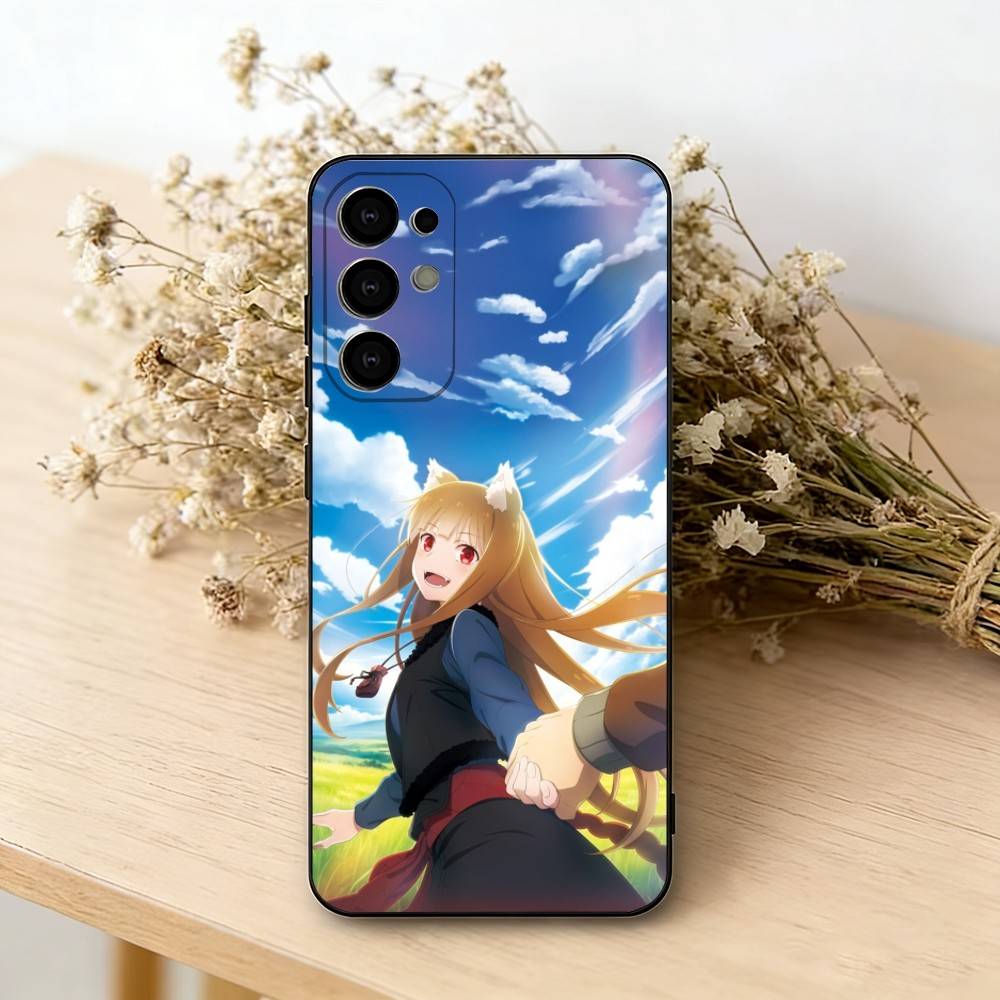 

S-Spice and Wolf Anime Phone Case Black Silicone Soft For Samsung S25,S24,S21,S22,S23,S30,Ultra,S20,Plus,Fe,Lite Samsung S23plus5G