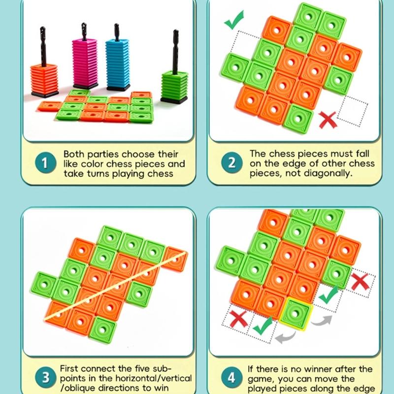 ABS Chess Board Game Travel Friendly Five In A Row Strategy Game Portable Design For Kids Adult Outdoor Activity