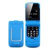0,66" Mini Flip Mobiltelefon Minste klapptelefon FM Trådløs Bluetooth 3.0 Oppringer Handsfree Øretelefon Enkelt SIM-kort telefon
