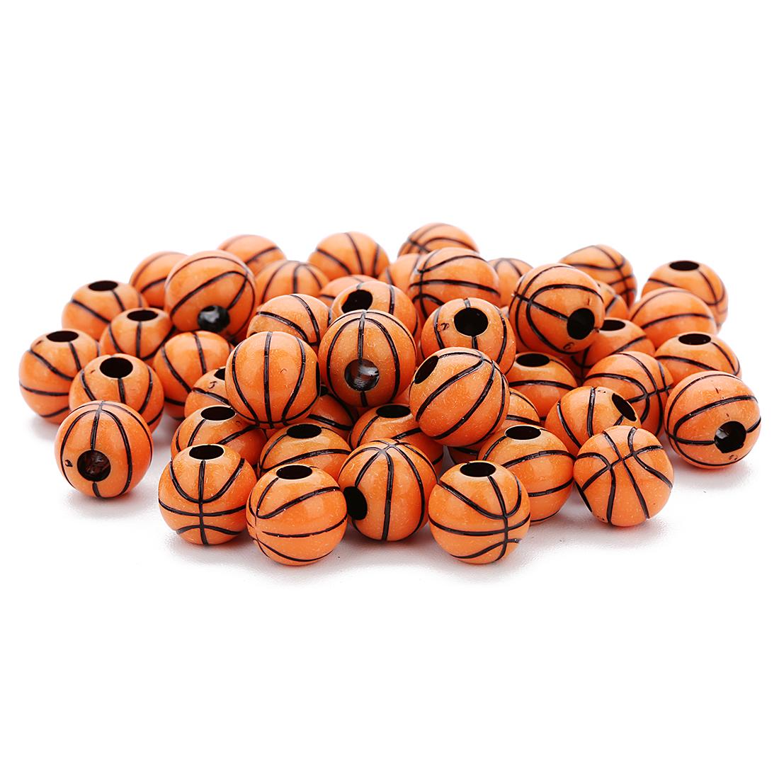 

Wholesale Acrylic Football Beads Basketball Soccer Ball Charms Round Loose Beads With Hole Bracelets Jewelry Making Supplies As Picture