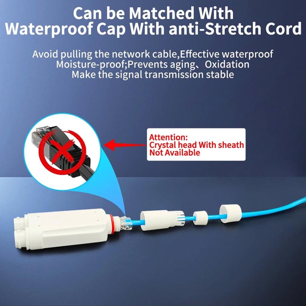 2 Port Waterproof POE Repeater IP66 10/100Mbps 1 to 2 PoE Extender with IEEE802.3Af/At 48V Outdoor for POE Switch Camera