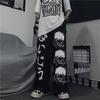 Male Streetwear Wide Leg Oversize Pants Black Harajuku Printed Anime Sweatpants Loose Casual Sport Straight Trousers Men