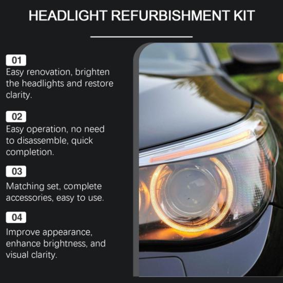 Headlight Restoration Kit Headlight Kit Automotive Headlamp Cleaner and Restorer Restoration Kit Removing