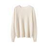 Women's 100% Pure Cashmere Round Neck Sweater - Seamless Long Sleeve Knit for Autumn/Winter