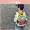 Blocked Color Canvas Backpack With Nylon Simple For Children Backpack Spine