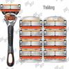 Men's 6-Layer Old-Fashioned Manual Razor Blade for Shaving Beard & Mustache