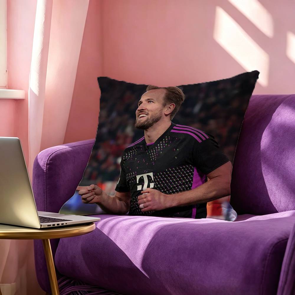 Football Star Harry Kane Pillow Case Square DoubleSided Sofa Cushion Cover Bedroom Bedside Pillow