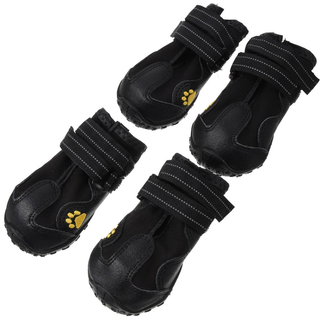 4Pcs Waterproof Snow Boots Winter Pet Dog Shoes Casual Anti-Slip Warm Puppy Boots Black Size 4 Outdoor Pet Dog Shoes