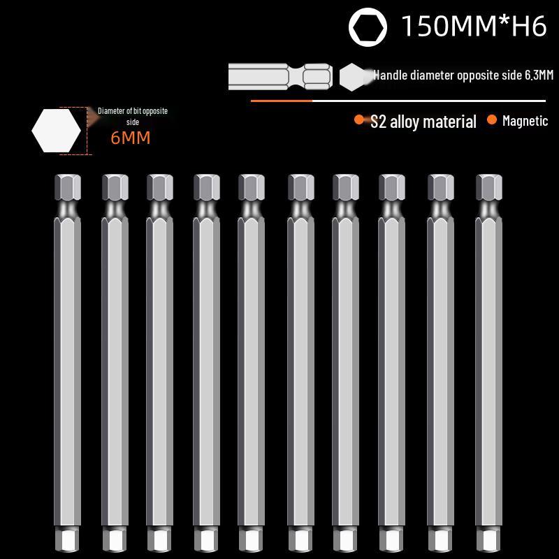 Hexagonal High Hardness S2 Bit Set for Pneumatic & Electric Screwdrivers