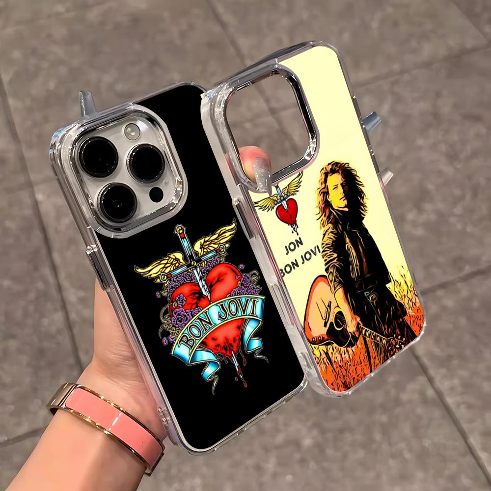 Rock Band B-Bon Jovi Forever Phone Case For IPhone 17 Air 16 E 15 14 13 12 11 Plus Pro Max Electroplated Transparent Soft Shell