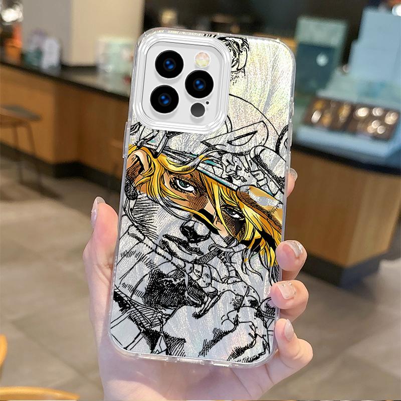 Gyro Zeppeli JoJo Steel Ball Run Gradient For iPhone 16 Pro Max Case 15 14 13 12 11 8 7 Pro Max Plus XS XR Hard Shockproof Cover
