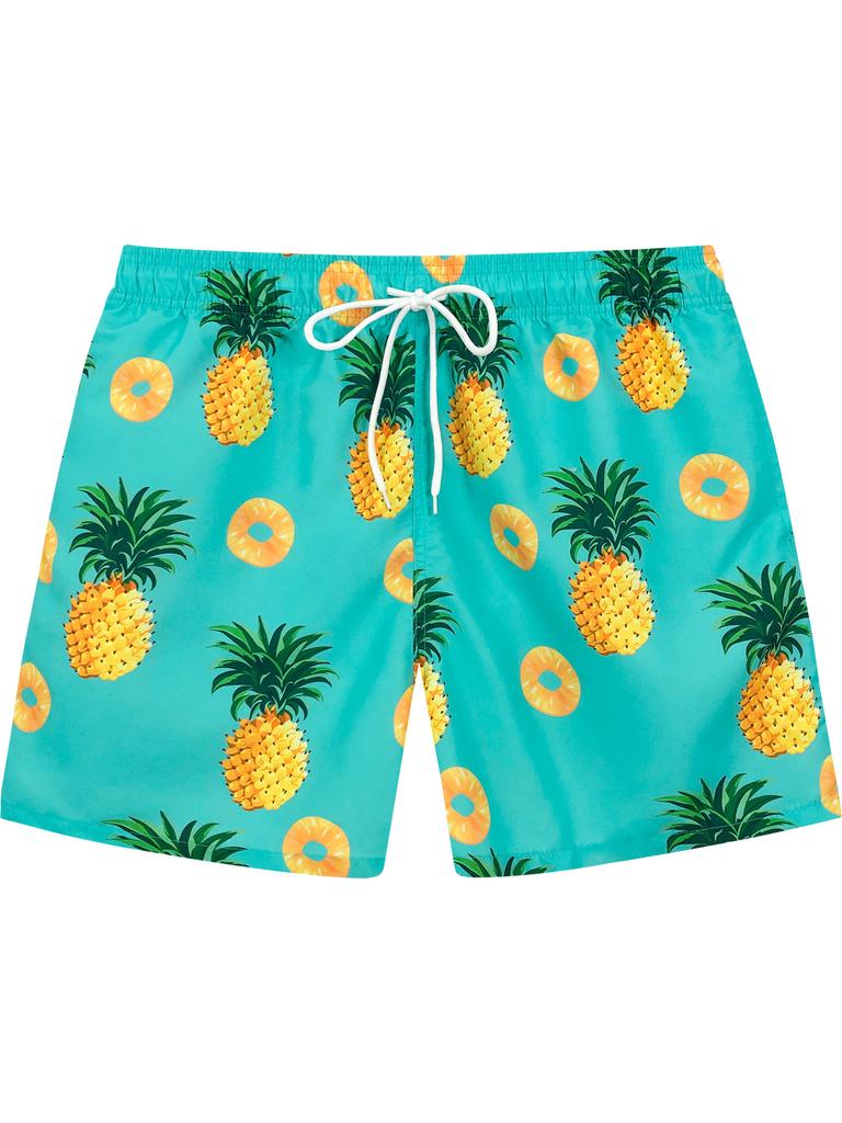 European And American Loose Casual Hawaiian Flower Shorts Men'S Summer Youth Floral Ice Silk Vacation Seaside Beach Pants