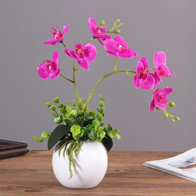 Sztuczny Zestaw Kwiatów Phalaenopsis Bonsai do Dekoracji Wnętrz