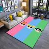 Tappeto a Tema Powerpuff Girls con Strisce Colorate per Decorazione Stanza Bambini Adatto per l'uso come Antiscivolo per Divani Soggiorno Camera da Letto