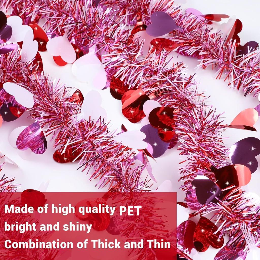 2m Valentine's Day Pink Love Garland Qixi Festival Home Atmosphere Decoration Festival Party Bar Garden Flower Decor