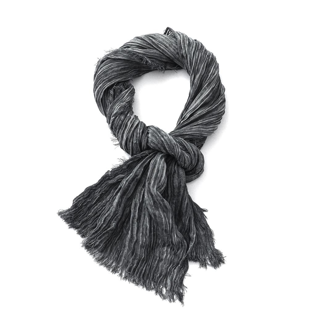 Fashion Crinkle Cotton Linen Scarf For Men Women Autumn Winter Warm Neckerchief Black Soft Shawls Wraps Male Accessories Scarves