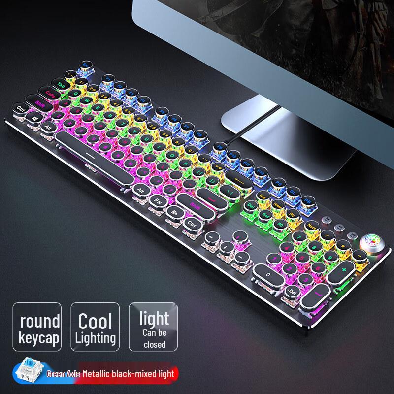 

Qisha Punk Knob Wired Mechanical Gaming Keyboard