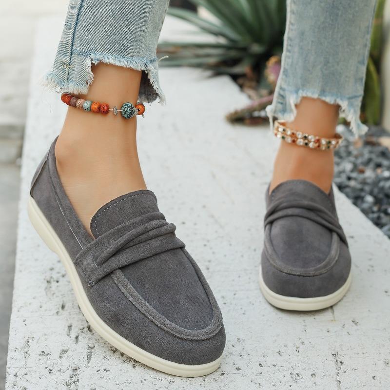 Women’s Round-Toe Slip-On Loafers Flat Casual Shoes