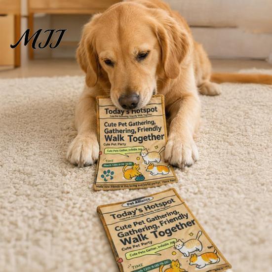 Soft Yet Strong Chew Toys for Pets Crinkle Newspaper Dog Toy, Oxford Fabric Washable Toy with Durable Puppy Daily Training Paper, Portable